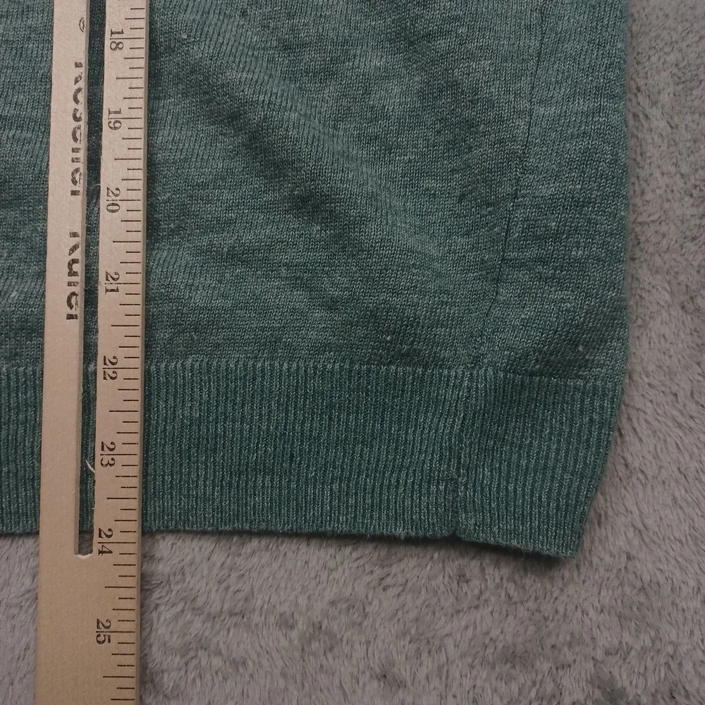 J Crew Sweater Womens‎ XS Green Pullover Crew Neck Casual Linen Blend